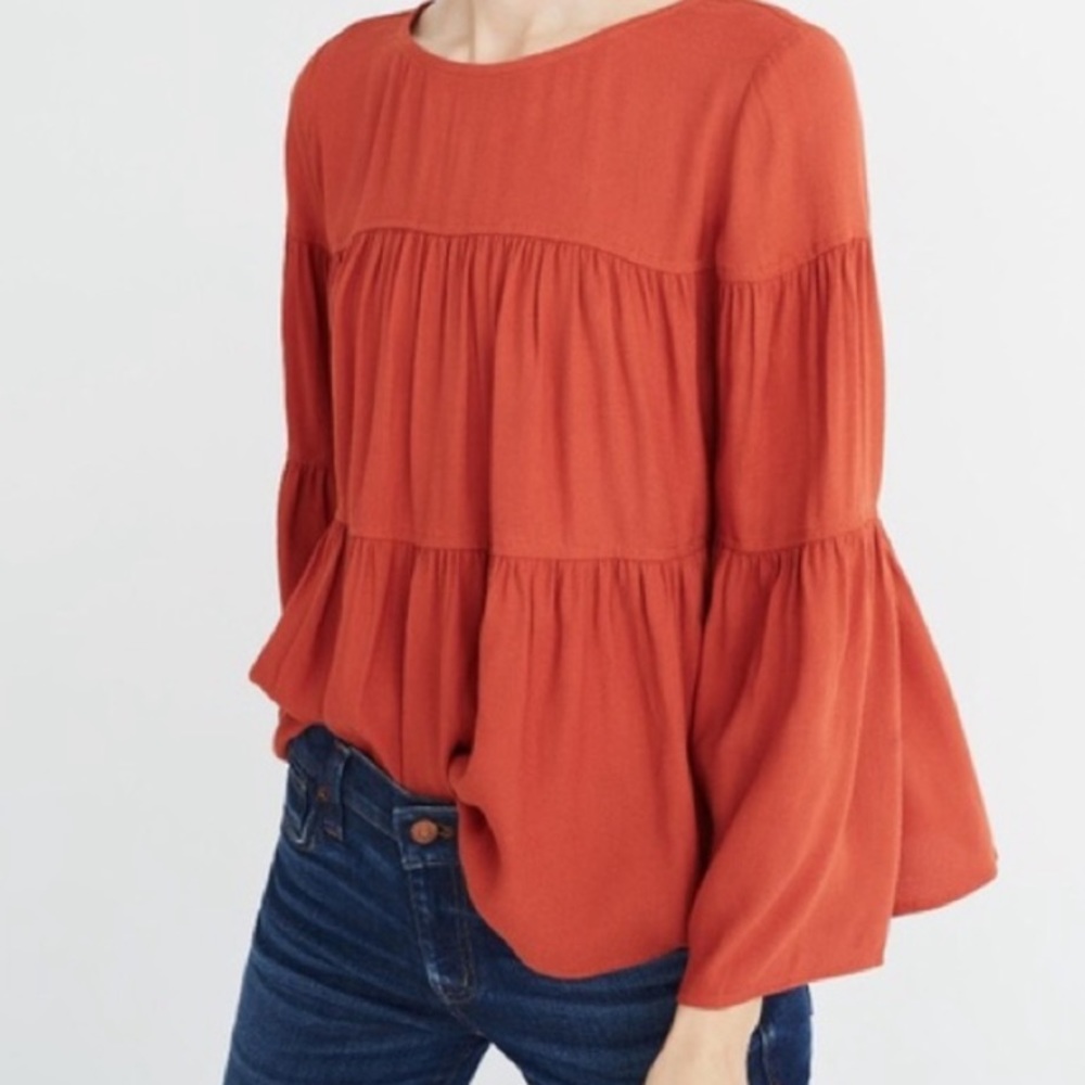 Madewell tiered bell sleeve blouse